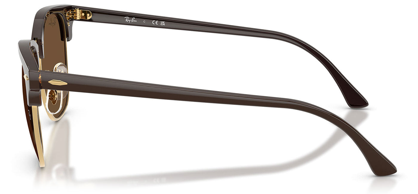 Ray-Ban RB3016 Clubmaster Sunglasses - Brown & Gold / Dark Brown