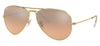 Ray-Ban RB3025 Aviator Sunglasses - Gold / Brown Pink Gradient Silver Mirror