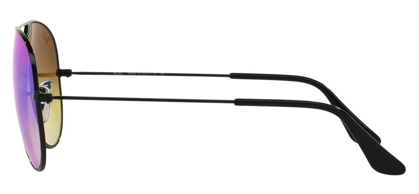 Ray-Ban RB3025 Aviator Sunglasses - Black / Blue Gradient Flash