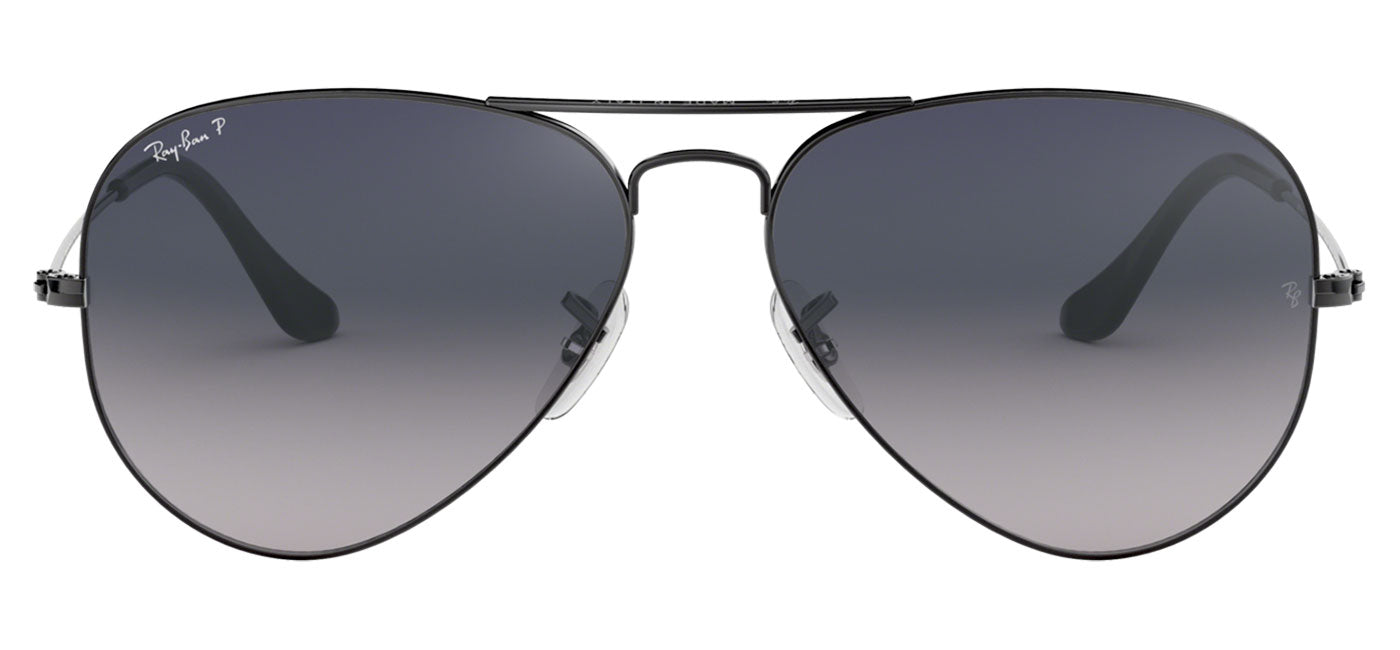 Ray-Ban RB3025 Aviator Sunglasses - Gunmetal / Blue Grey Gradient Polarised
