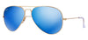 Ray-Ban RB3025 Aviator Sunglasses - Matte Gold / Blue Flash