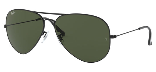 Ray-Ban RB3026 Aviator Large Metal II Sunglasses - Black / Green