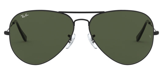 Ray-Ban RB3026 Aviator Large Metal II Sunglasses - Black / Green