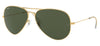 Ray-Ban RB3026 Aviator Large Metal II Sunglasses - Gold / Green