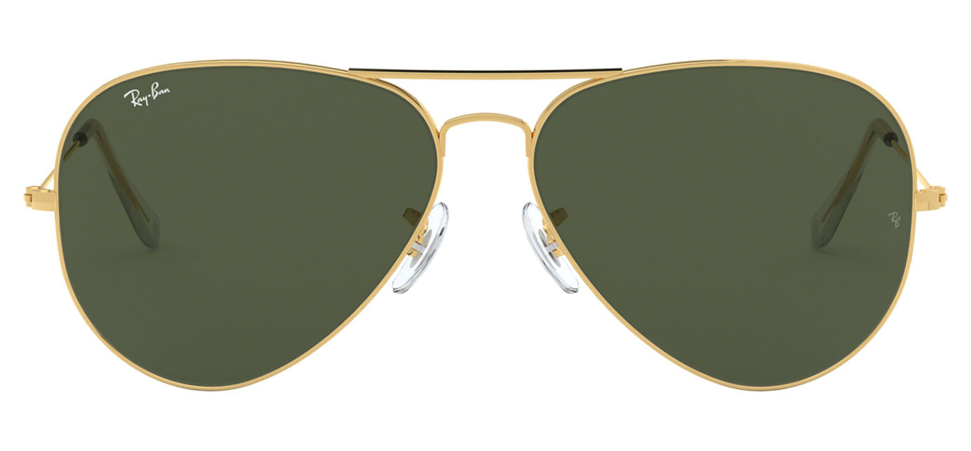 Ray-Ban RB3026 Aviator Large Metal II Sunglasses - Gold / Green