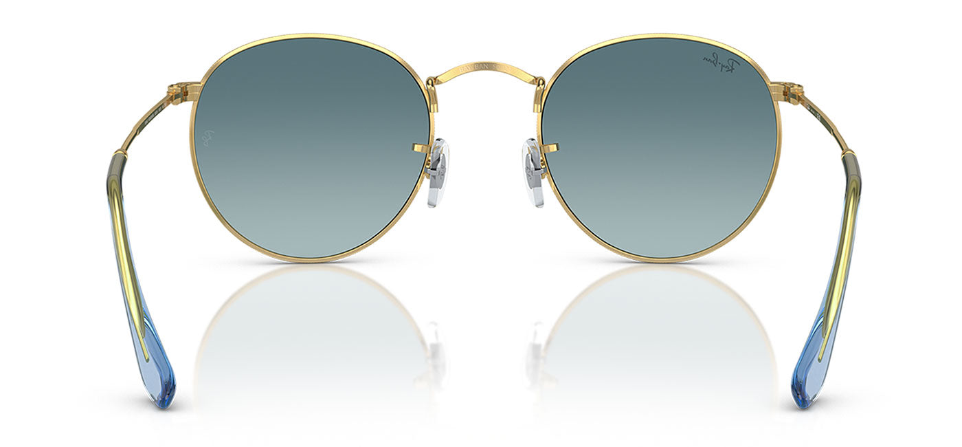 Ray-Ban RB3447 Round Metal Sunglasses - Gold / Blue Gradient Grey