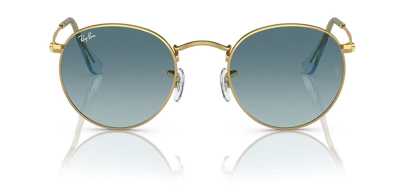 Ray-Ban RB3447 Round Metal Sunglasses - Gold / Blue Gradient Grey
