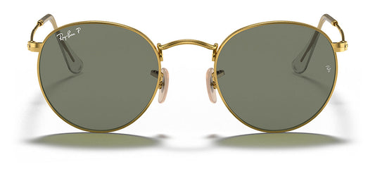 Ray-Ban RB3447 Round Metal Sunglasses - Arista Gold / Green Polarised