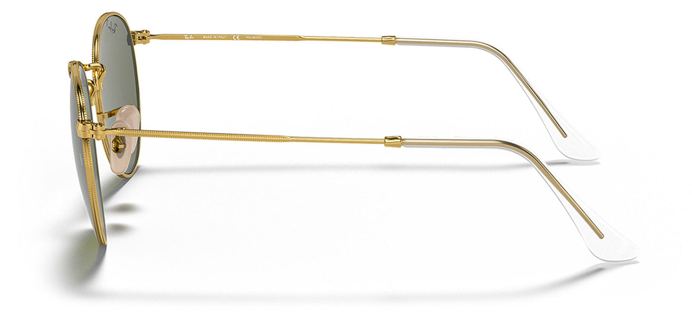 Ray-Ban RB3447 Round Metal Sunglasses - Arista Gold / Green Polarised