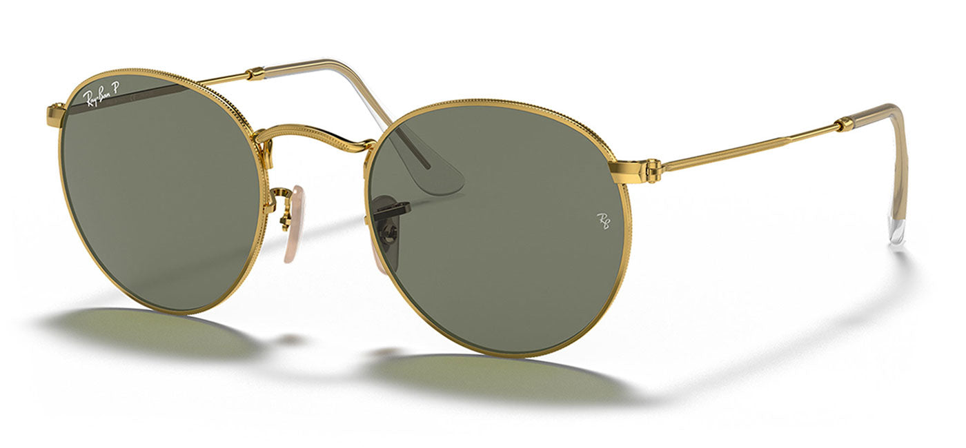 Ray-Ban RB3447 Round Metal Sunglasses - Arista Gold / Green Polarised