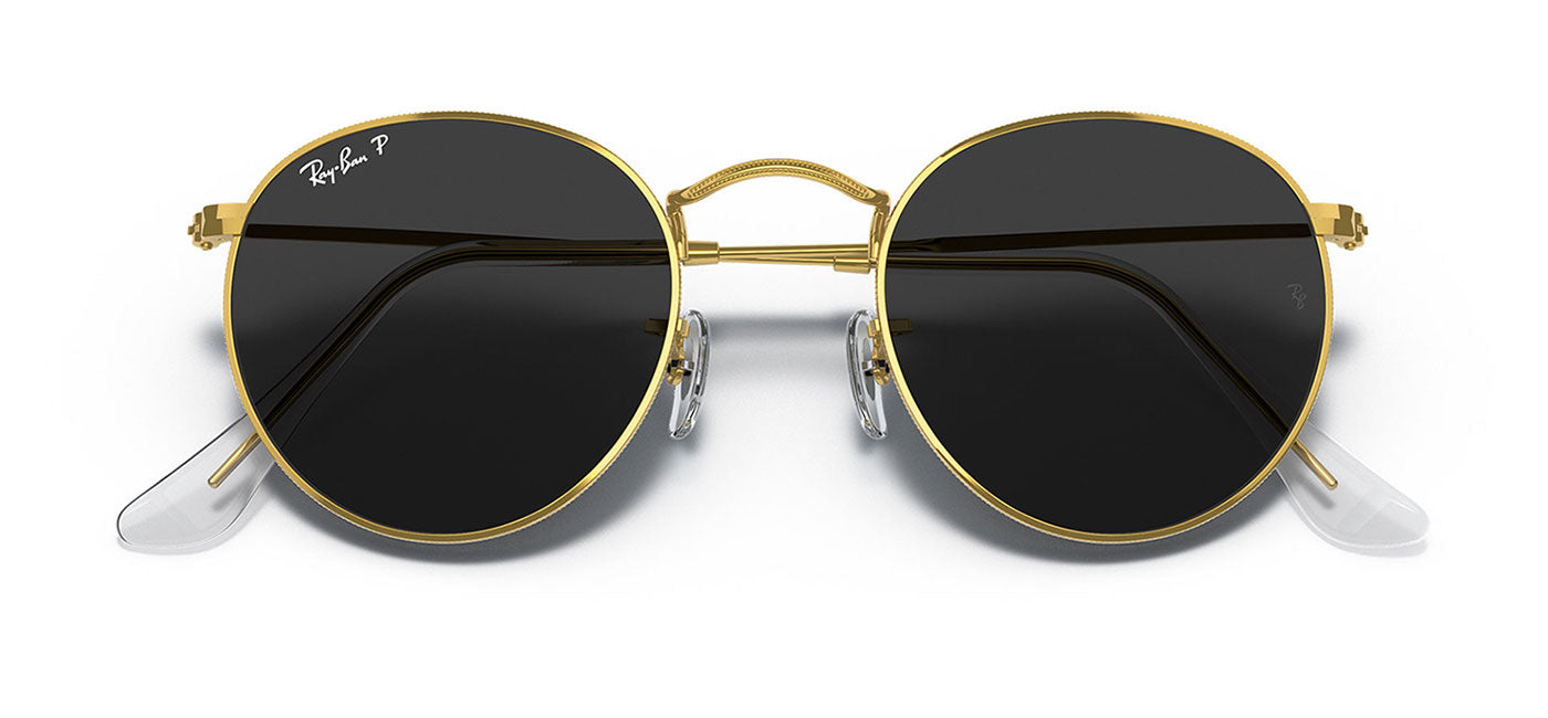 Ray-Ban RB3447 Round Metal Sunglasses - Gold / Black Polarised