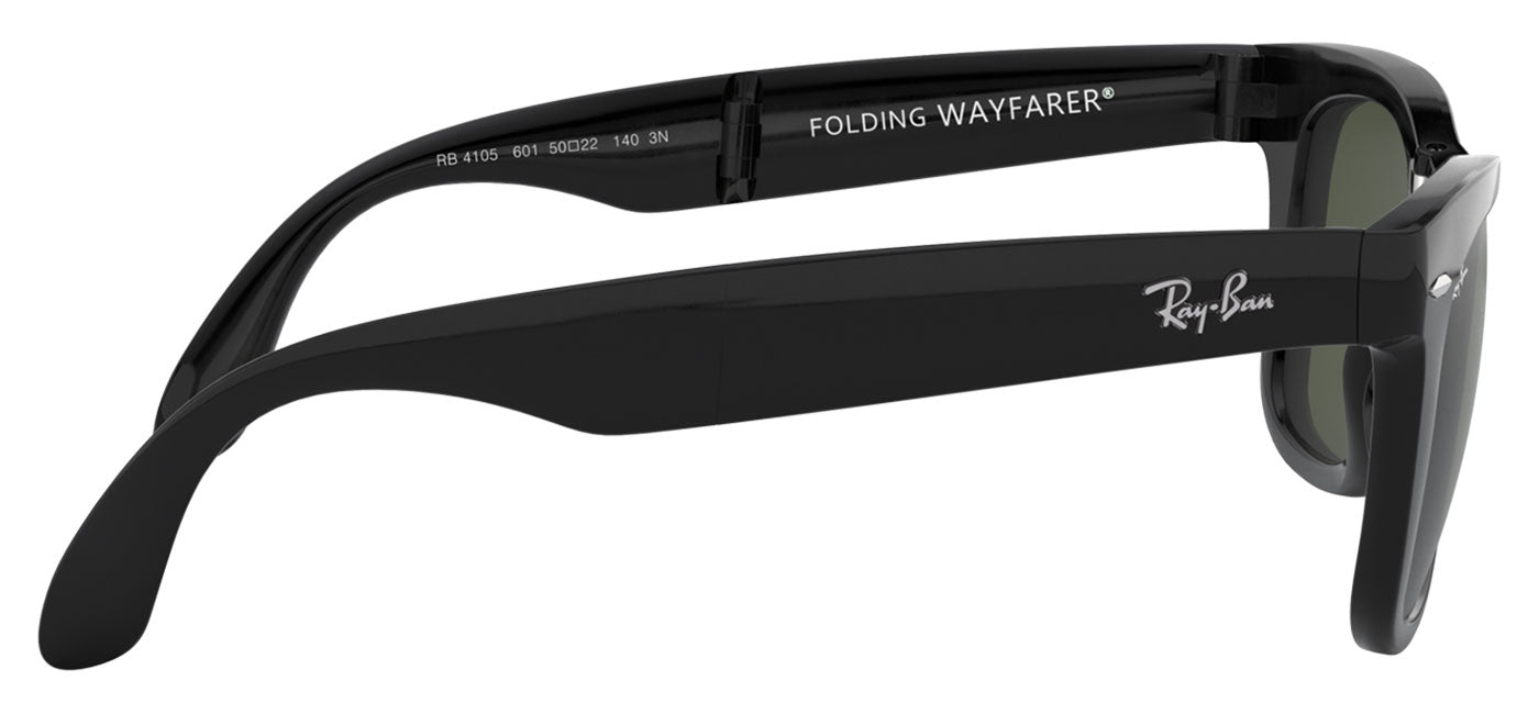 Ray-Ban RB4105 Wayfarer Folding Sunglasses - Black / Green
