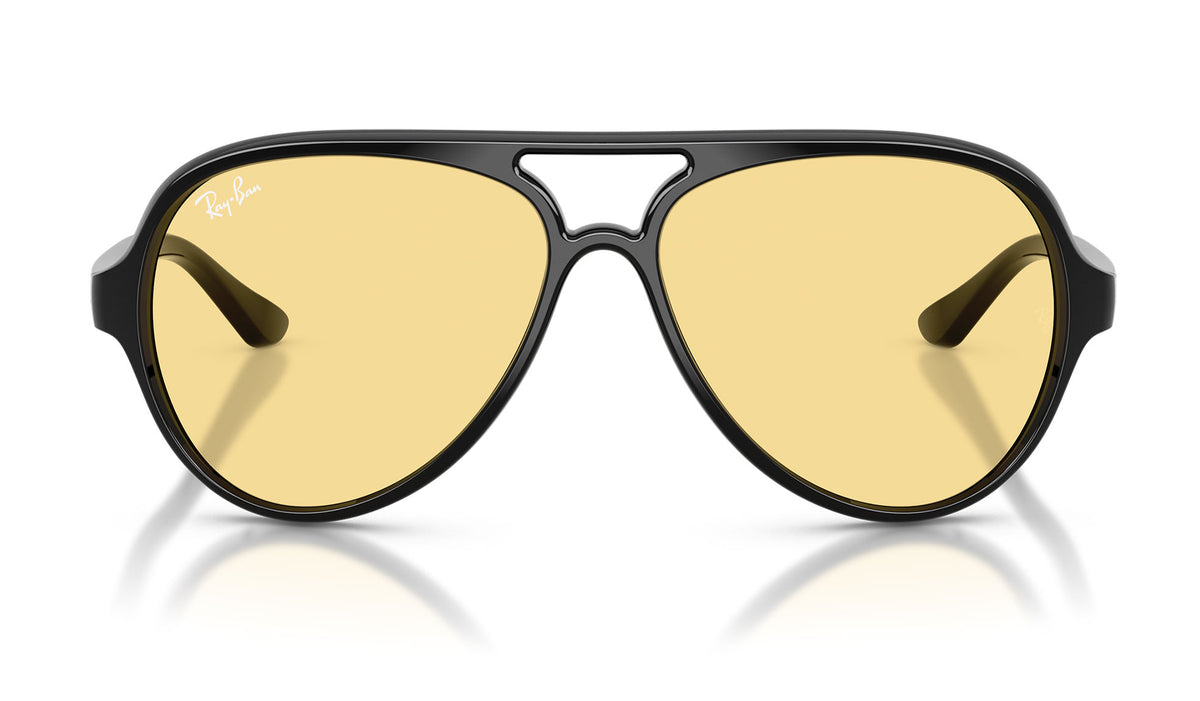 Ray-Ban RB4125 Cats 5000 Sunglasses - Polished Black / Yellow