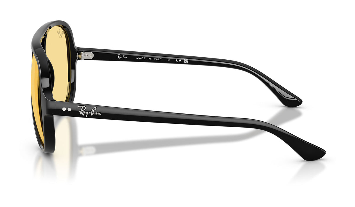 Ray-Ban RB4125 Cats 5000 Sunglasses - Polished Black / Yellow