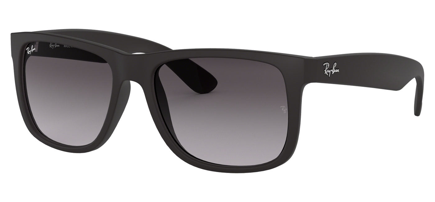 Ray-Ban RB4165 Justin Sunglasses - Rubberised Black / Grey Gradient