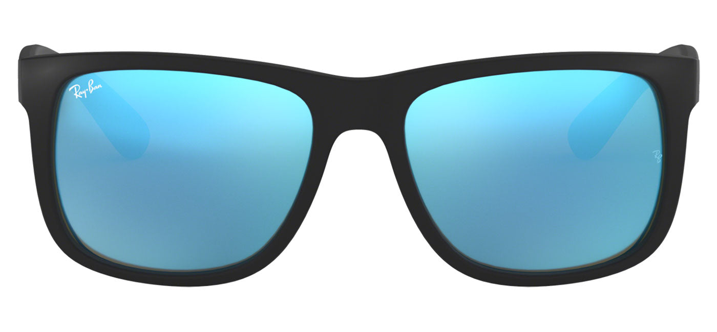 Ray-Ban RB4165 Justin Sunglasses - Rubberised Black / Blue Flash
