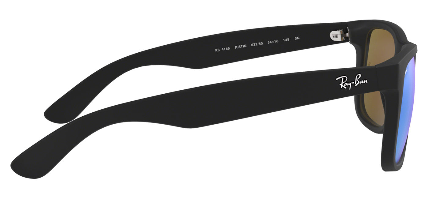 Ray-Ban RB4165 Justin Sunglasses - Rubberised Black / Blue Flash