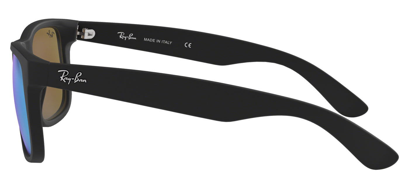 Ray-Ban RB4165 Justin Sunglasses - Rubberised Black / Blue Flash