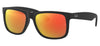 Ray-Ban RB4165 Justin Sunglasses - Rubberised Black / Orange Flash