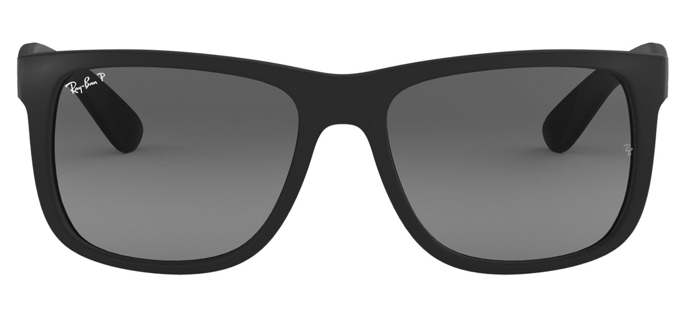 Ray-Ban RB4165 Justin Sunglasses - Rubberised Black / Grey Gradient Polarised