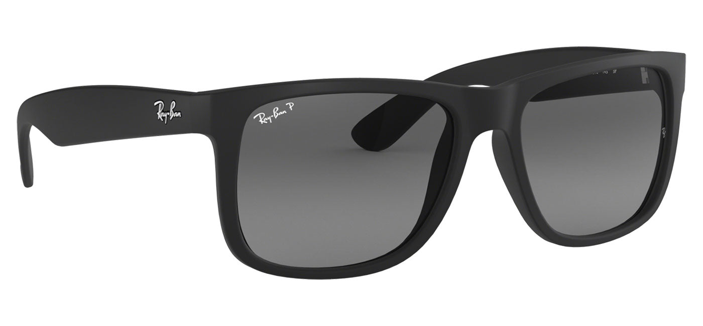 Ray-Ban RB4165 Justin Sunglasses - Rubberised Black / Grey Gradient Polarised
