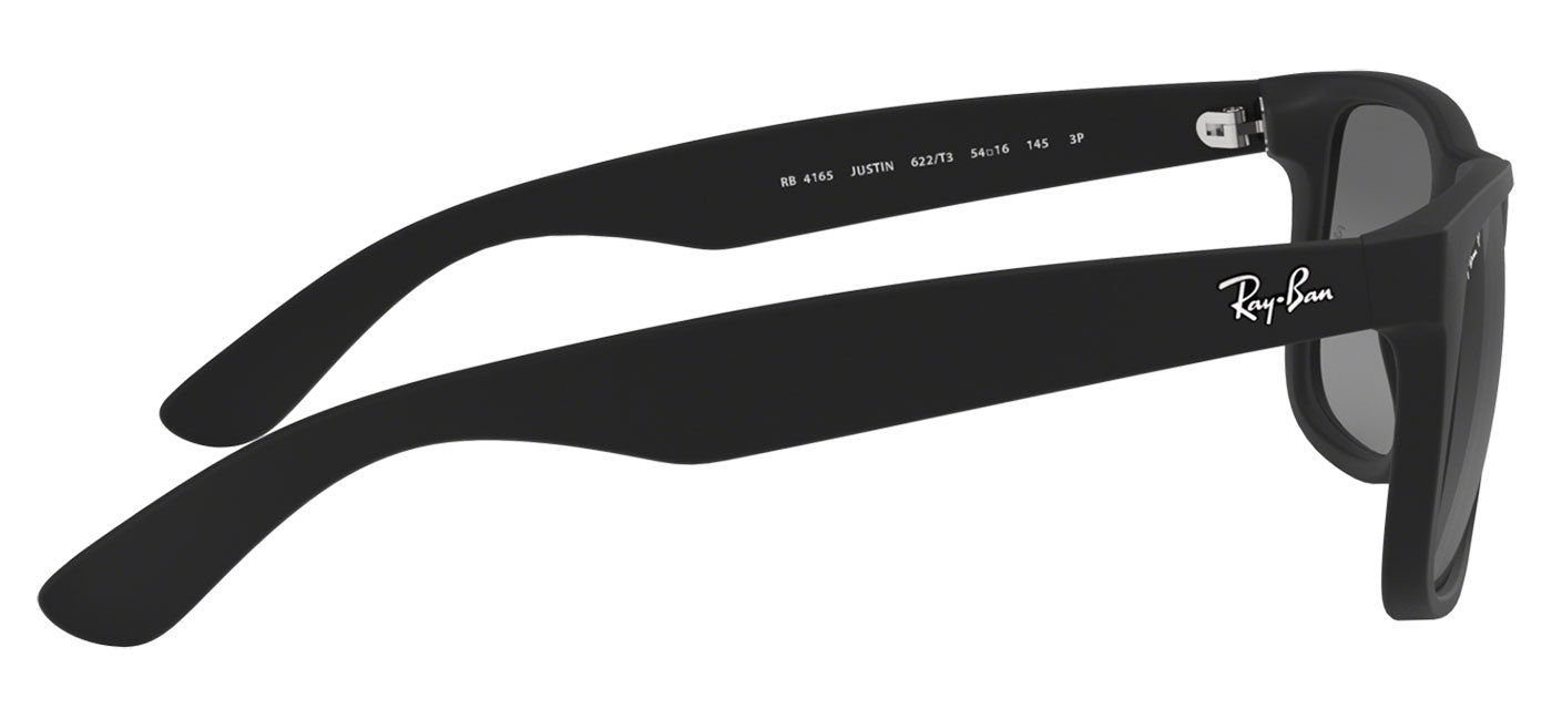 Ray-Ban RB4165 Justin Sunglasses - Rubberised Black / Grey Gradient Polarised