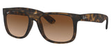 Ray-Ban RB4165 Justin Sunglasses - Rubberised Light Havana / Brown Gradient