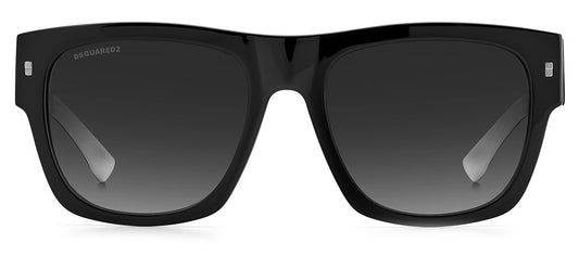 DSQUARED2 ICON 0004/S Sunglasses - Black & White / Grey Gradient