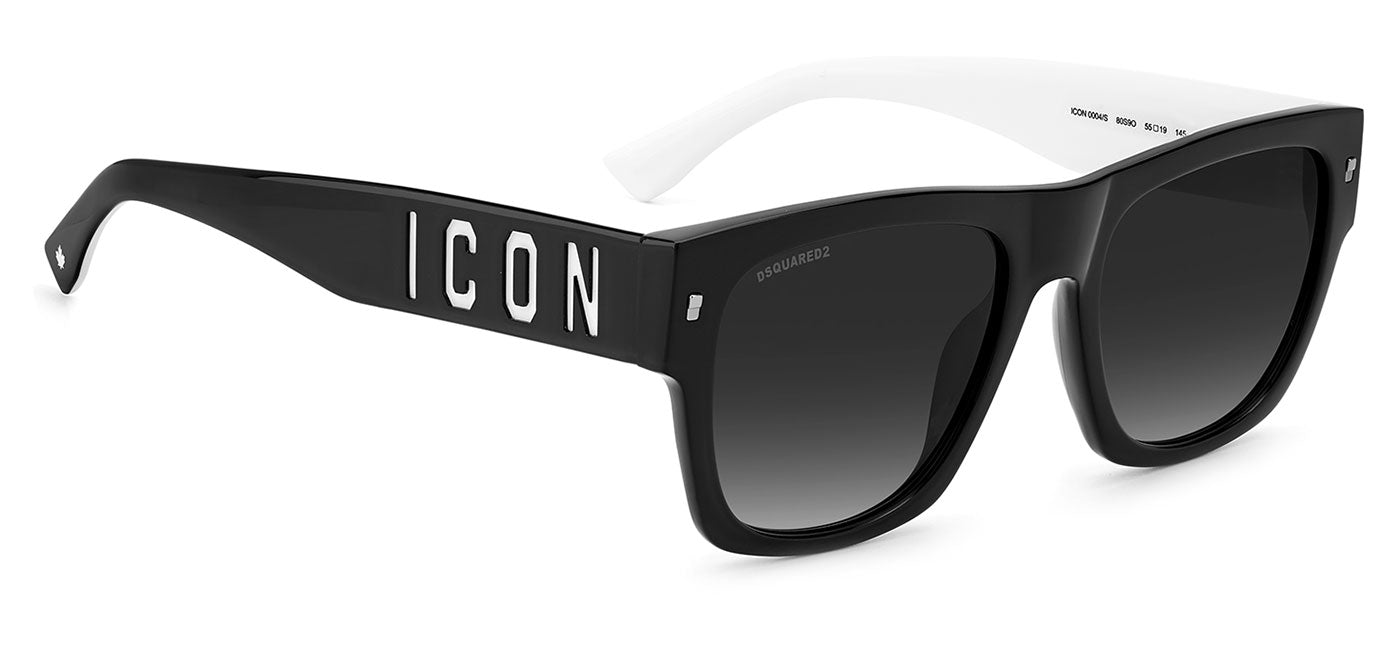 DSQUARED2 ICON 0004/S Sunglasses - Black & White / Grey Gradient
