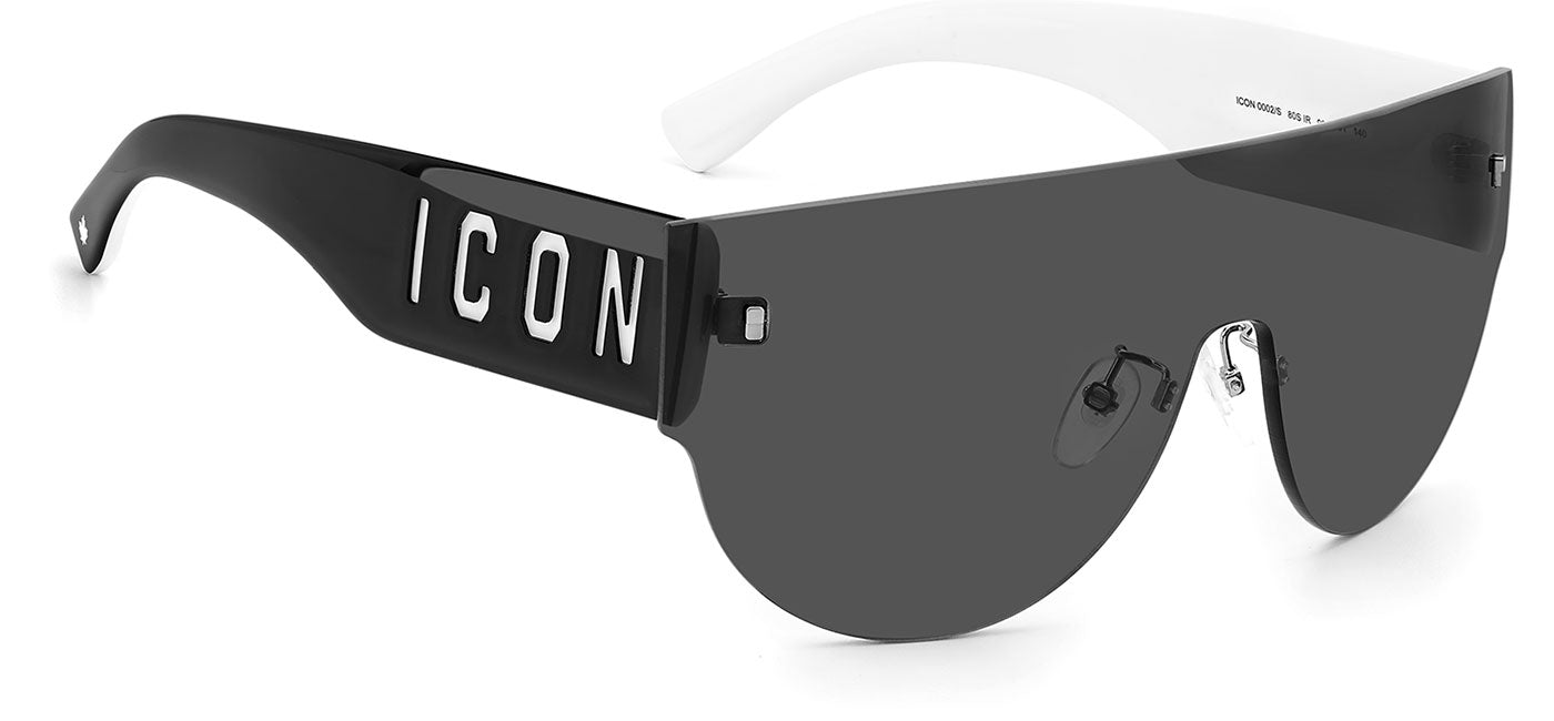 DSQUARED2 ICON 0002/S Sunglasses - Black & White / Grey