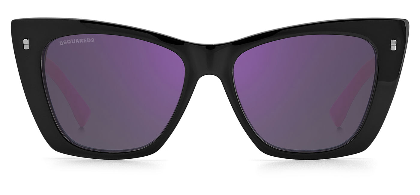DSQUARED2 ICON 0006/S Sunglasses - Black & Fuchsia / Multilayer Violet