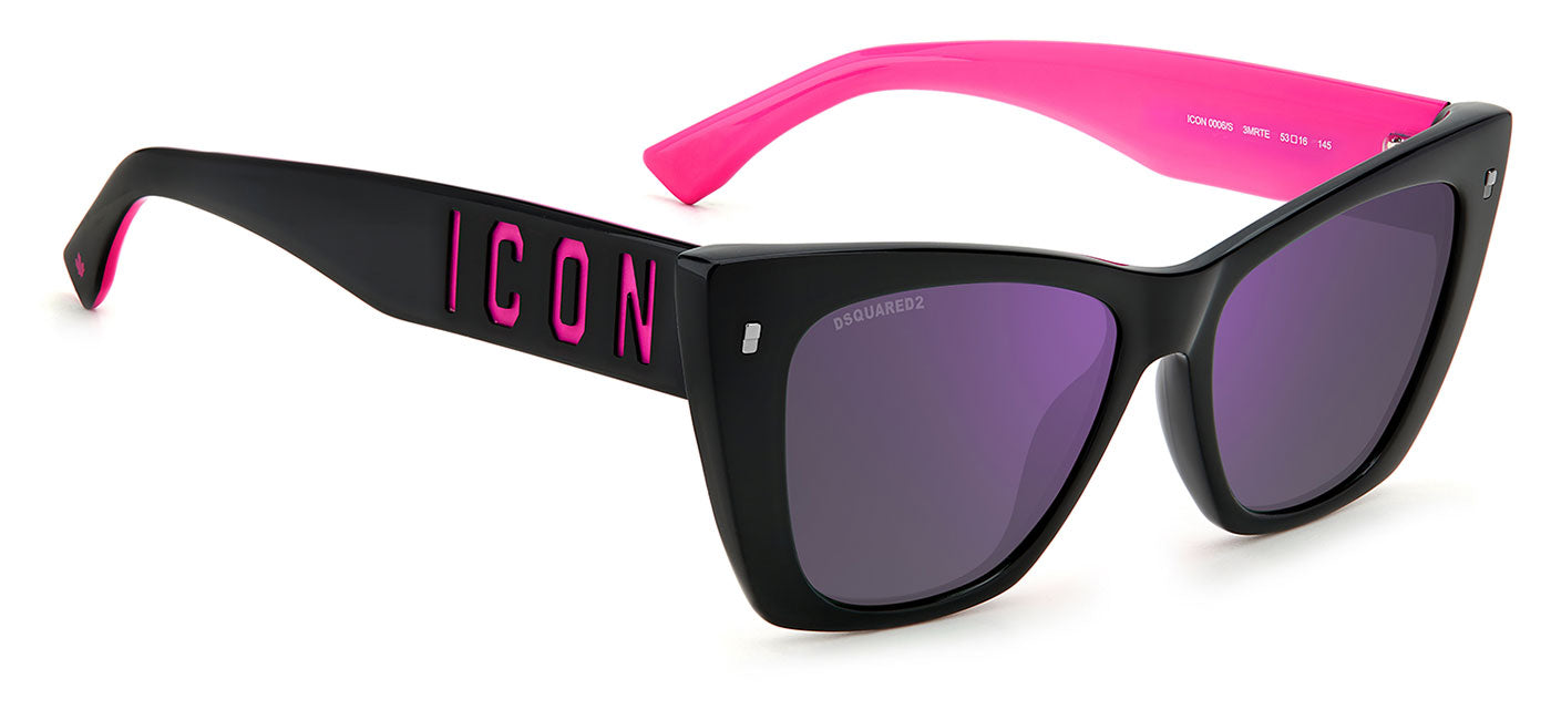 DSQUARED2 ICON 0006/S Sunglasses - Black & Fuchsia / Multilayer Violet