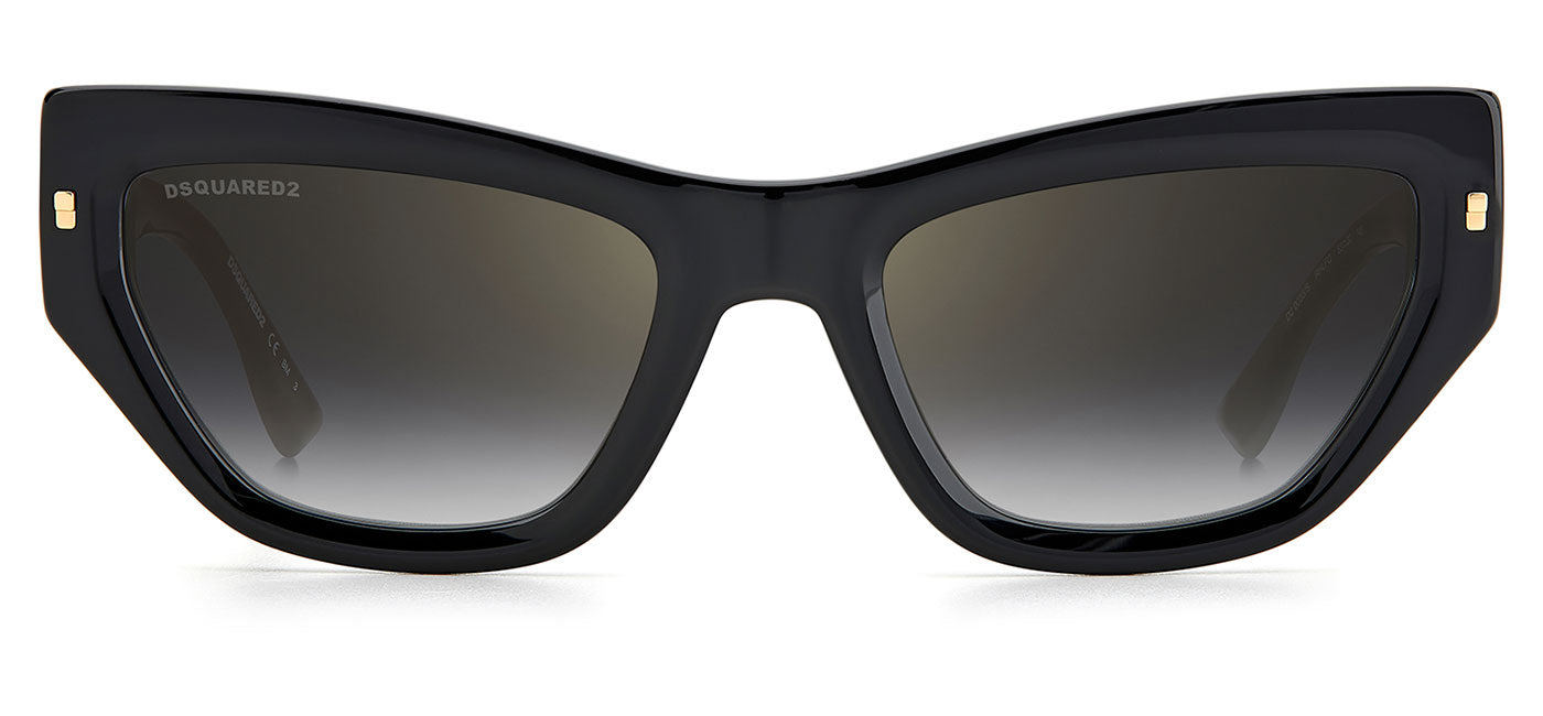 DSQUARED2 0033/S Sunglasses - Gold & Black / Grey Gradient Silver Mirror
