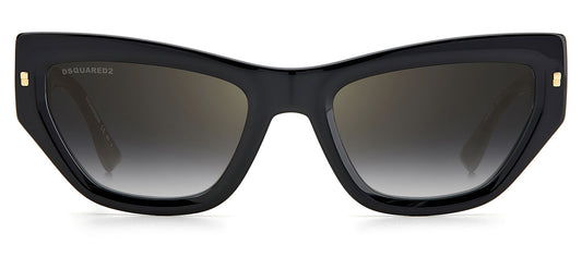 DSQUARED2 0033/S Sunglasses - Gold & Black / Grey Gradient Silver Mirror