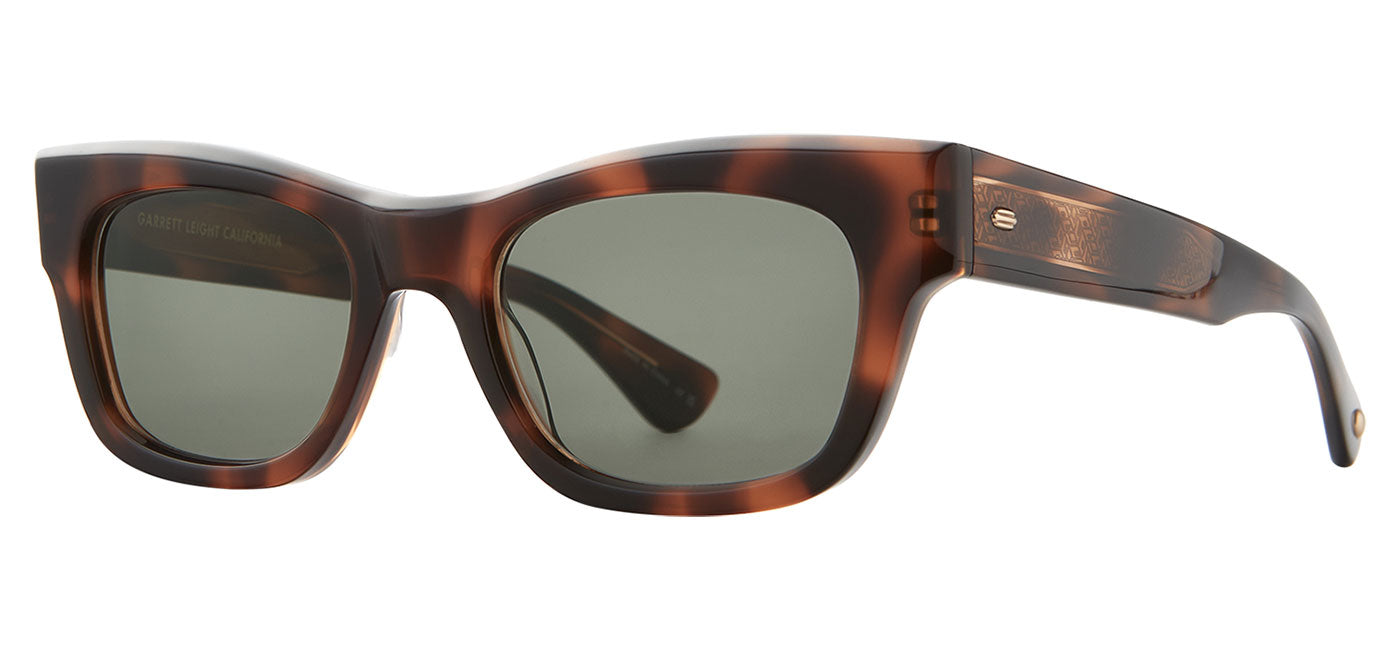 Garrett Leight Woz Sunglasses - Spotted Brown Shell / G15