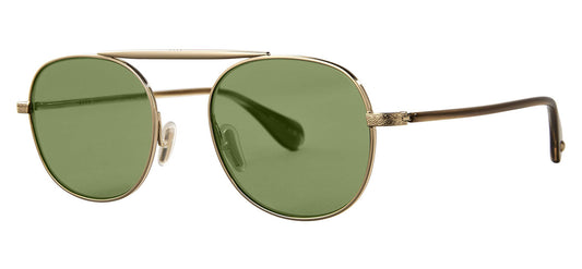 Garrett Leight Van Buren II Sunglasses - Gold Sap Tortoise / Flat Pure Green