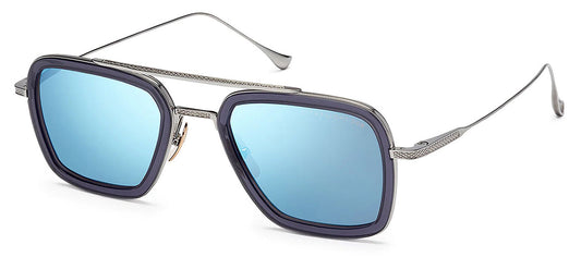 DITA Flight.006 Sunglasses - Smoke Grey Crystal and Black Palladium 2 / Grey with Blue Mirror