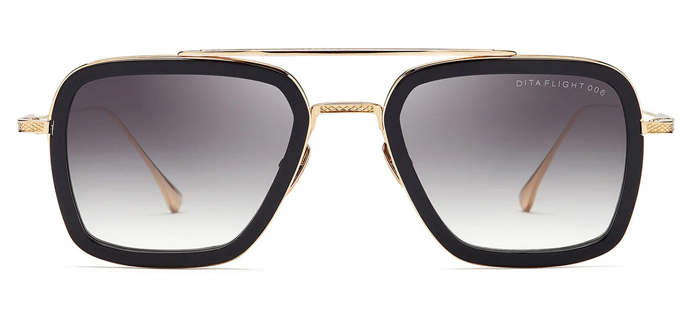 DITA Flight.006 Sunglasses - Matte Black and 14K Gold / Grey to Clear Gradient