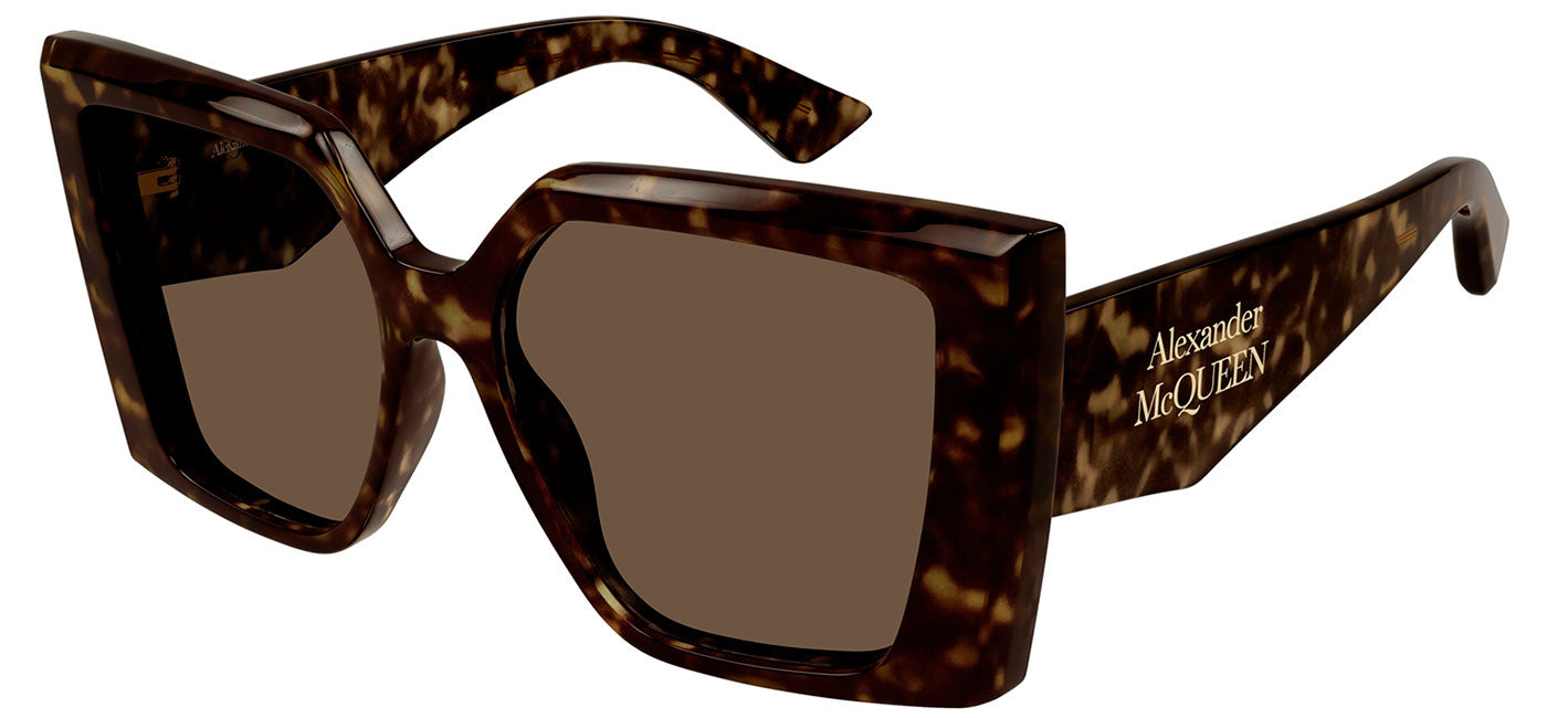 Alexander McQueen AM0467S Sunglasses - Havana / Brown