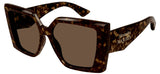 Alexander McQueen AM0467S Sunglasses - Havana / Brown