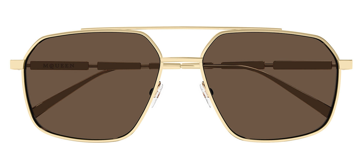 Alexander McQueen AM0477S Sunglasses - Gold / Brown
