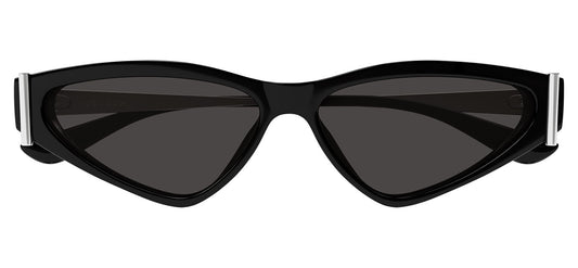 Alexander McQueen AM0493S Sunglasses - Black & Silver / Grey