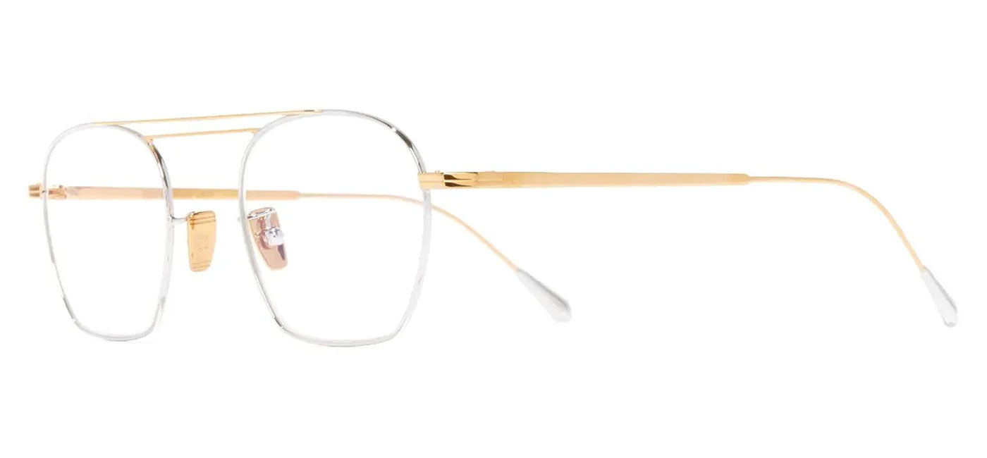 Cutler and Gross 0004 Aviator Glasses - Yellow Gold 24K + Rhodium 18K
