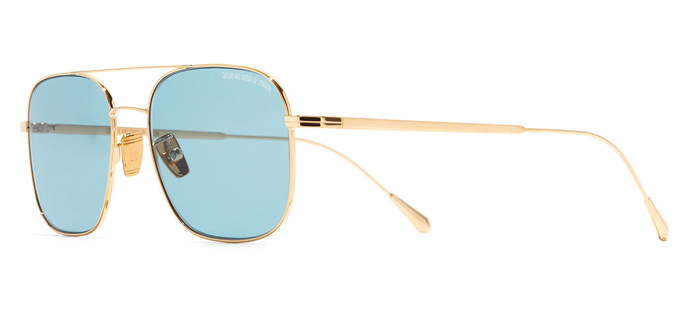 Cutler and Gross 0003 Sunglasses - Gold 18K / Light Blue