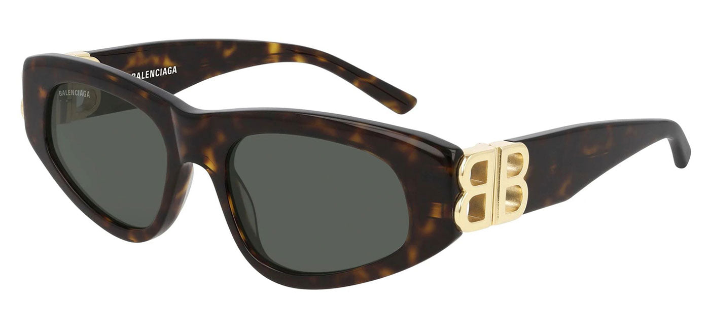 Balenciaga BB0095S Sunglasses - Havana / Green