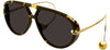 Bottega Veneta BV1273S Sunglasses - Havana & Gold / Grey