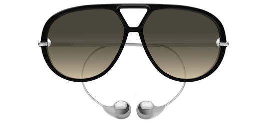 Bottega Veneta BV1273S Sunglasses - Black & Silver / Brown