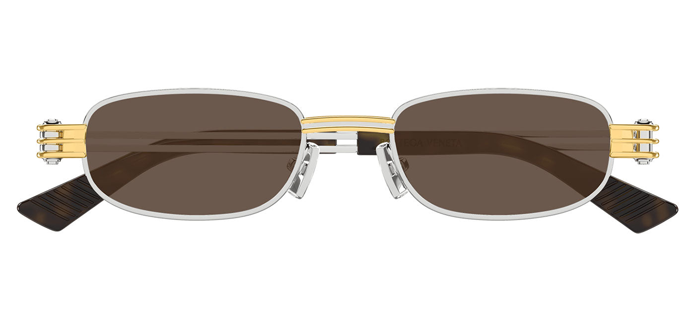 Bottega Veneta BV1381S Sunglasses - Silver / Brown