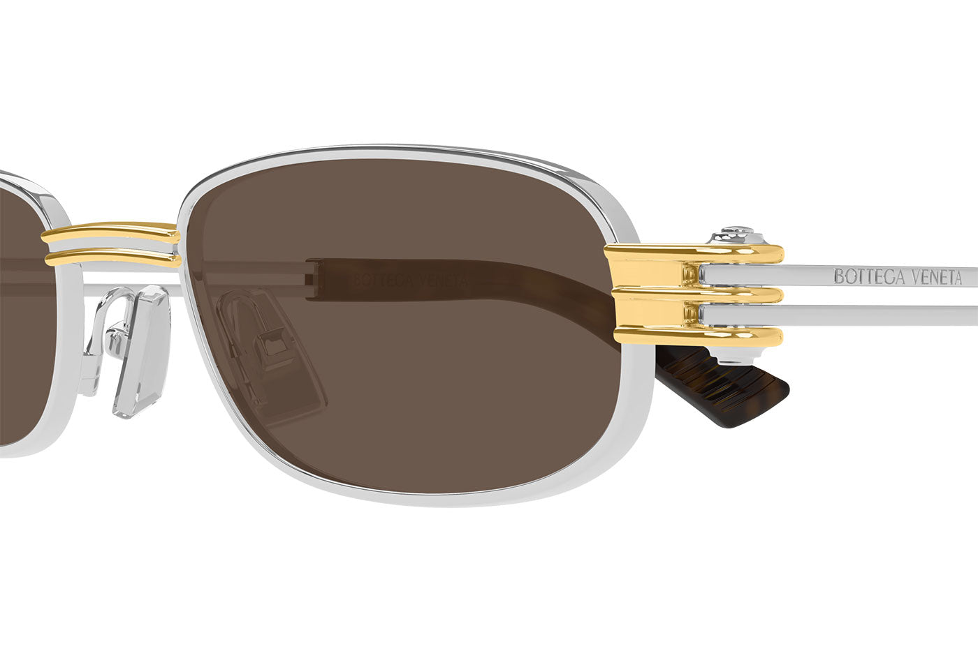 Bottega Veneta BV1381S Sunglasses - Silver / Brown