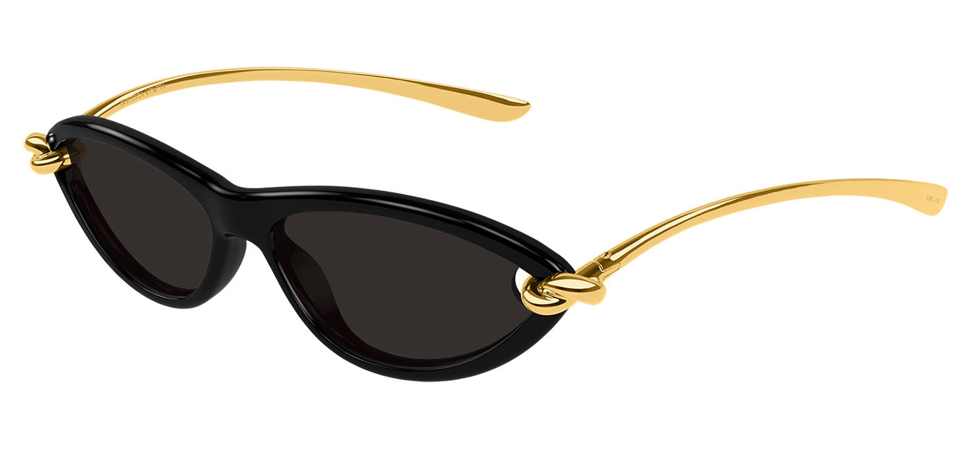 Bottega Veneta BV1390S Sunglasses - Black / Gold / Grey
